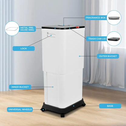 Adjustable Slim Kitchen Trash Can with Lid