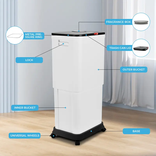 Adjustable Slim Kitchen Trash Can with Lid