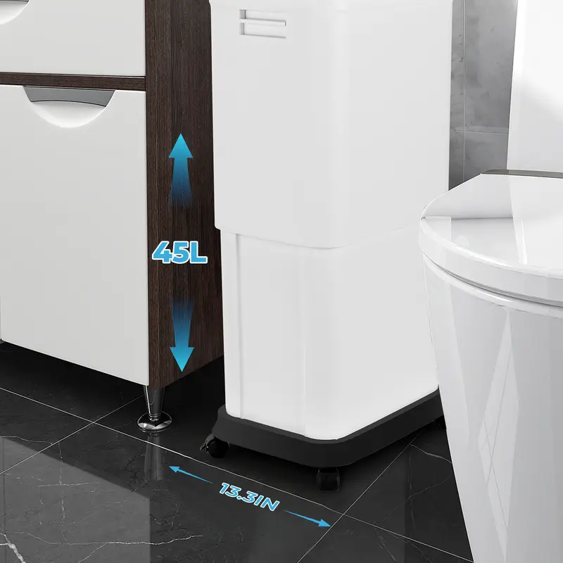 Adjustable Slim Kitchen Trash Can with Lid