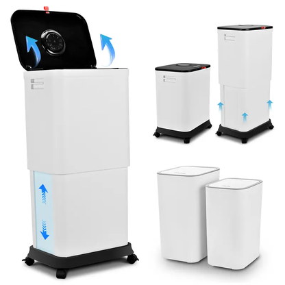 Adjustable Slim Kitchen Trash Can with Lid